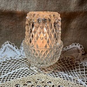 Vintage Indiana Glass clear diamond point fairy light